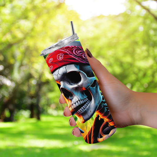 20 oz Tumbler "Skeleton Smoking"