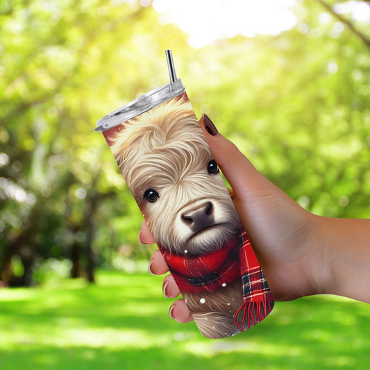 20 oz Tumbler "Christmas Highland Cow"
