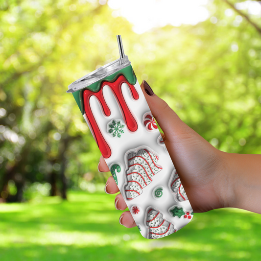 20 oz Tumbler "Christmas Tree Snack Cakes"