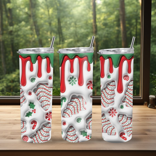 20 oz Tumbler "Christmas Tree Snack Cakes"