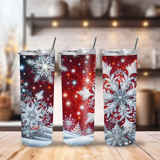 20 oz Tumbler "Christmas Snowflakes"