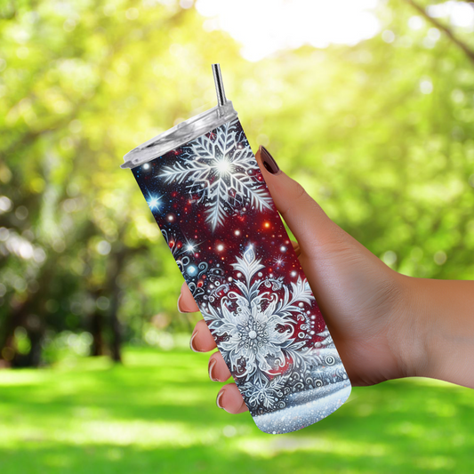 20 oz Tumbler "Christmas Snowflakes"