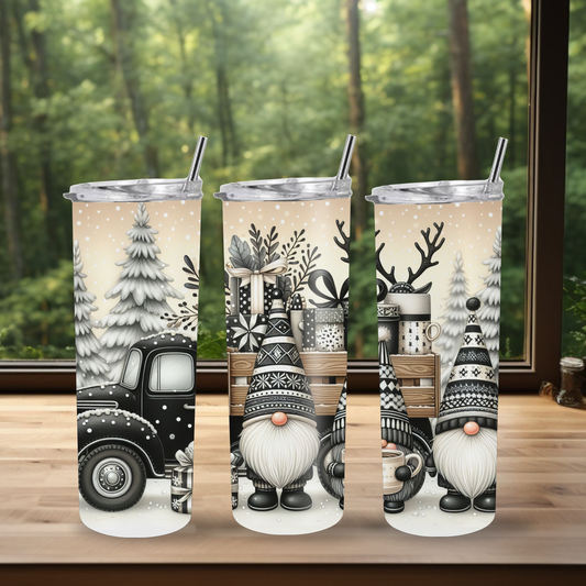 20 oz Tumber "Christmas Gnomes with Truck"